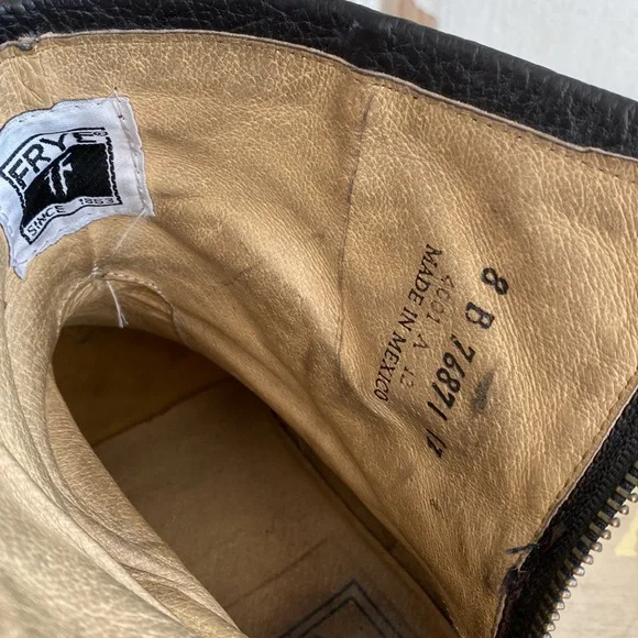 Frye Biker Black Short boots Sz 8 - Picture 10 of 10